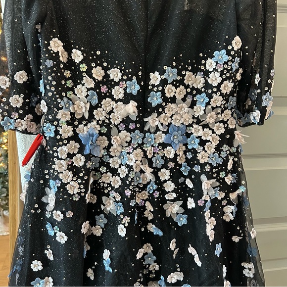 NWT Mac Duggal 11161 Floral Embroidered A Line Tea Length Dress - Picture 7 of 7